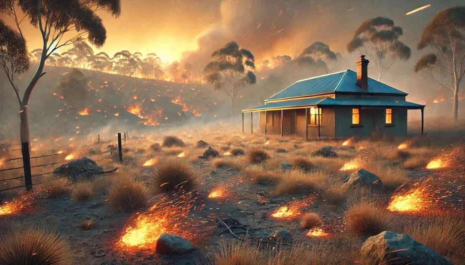 depiction of the BAL-19 bushfire scenario