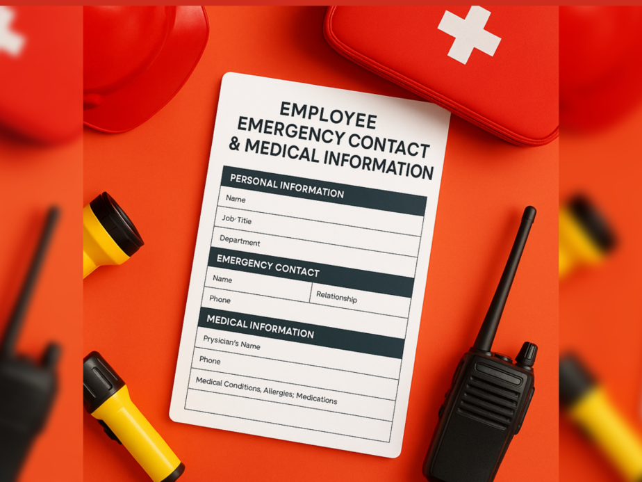 Employee Emergency Contact Form Medical Info Sheet