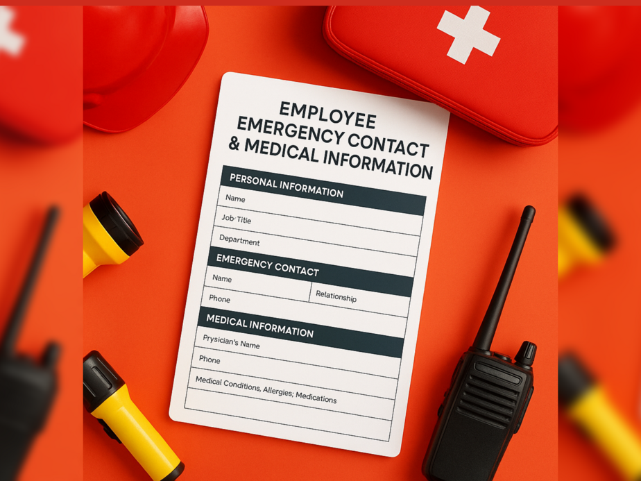 Employee Emergency Contact Form Medical Info Sheet