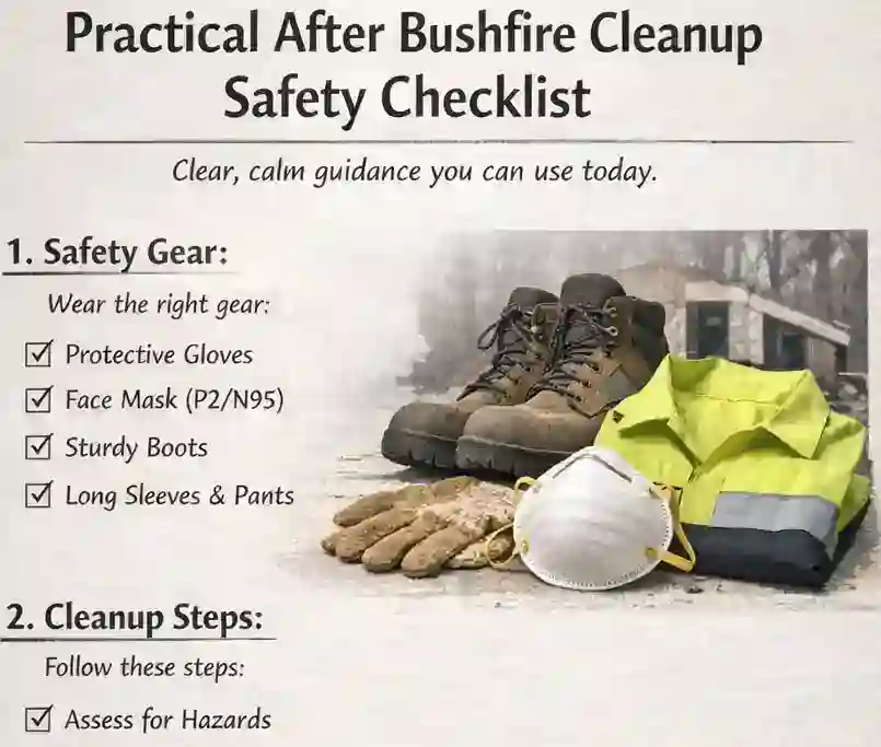 After Bushfire Cleanup Safety Checklist-featured