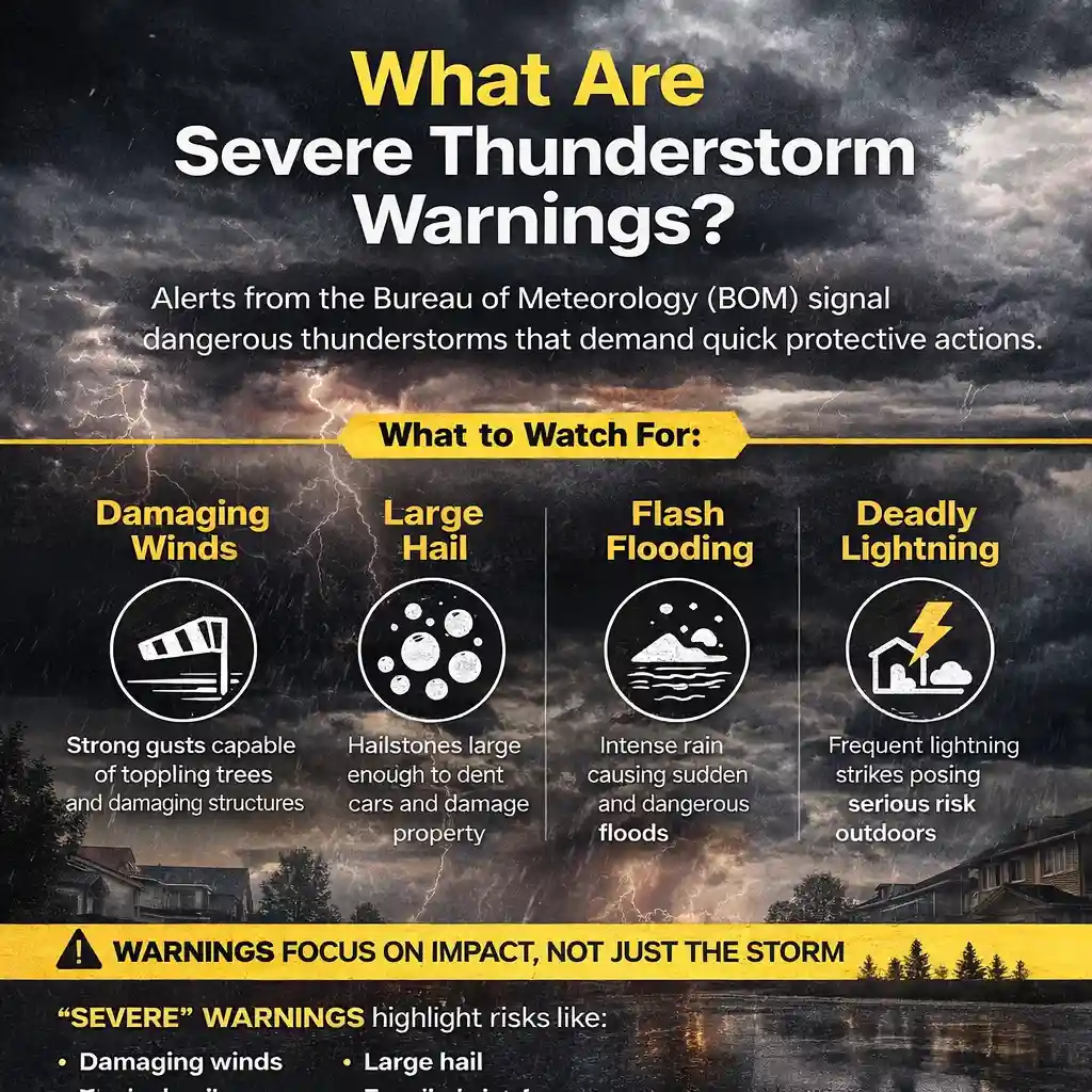 Severe Thunderstorm Warning Types Australia, What Each Warning Means
