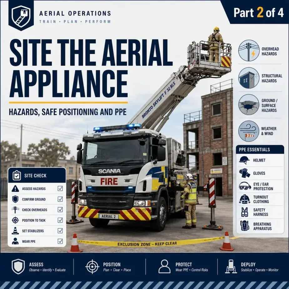 Site the Aerial Appliance, Part 2 of 4, Hazards, Safe Positioning and PPE