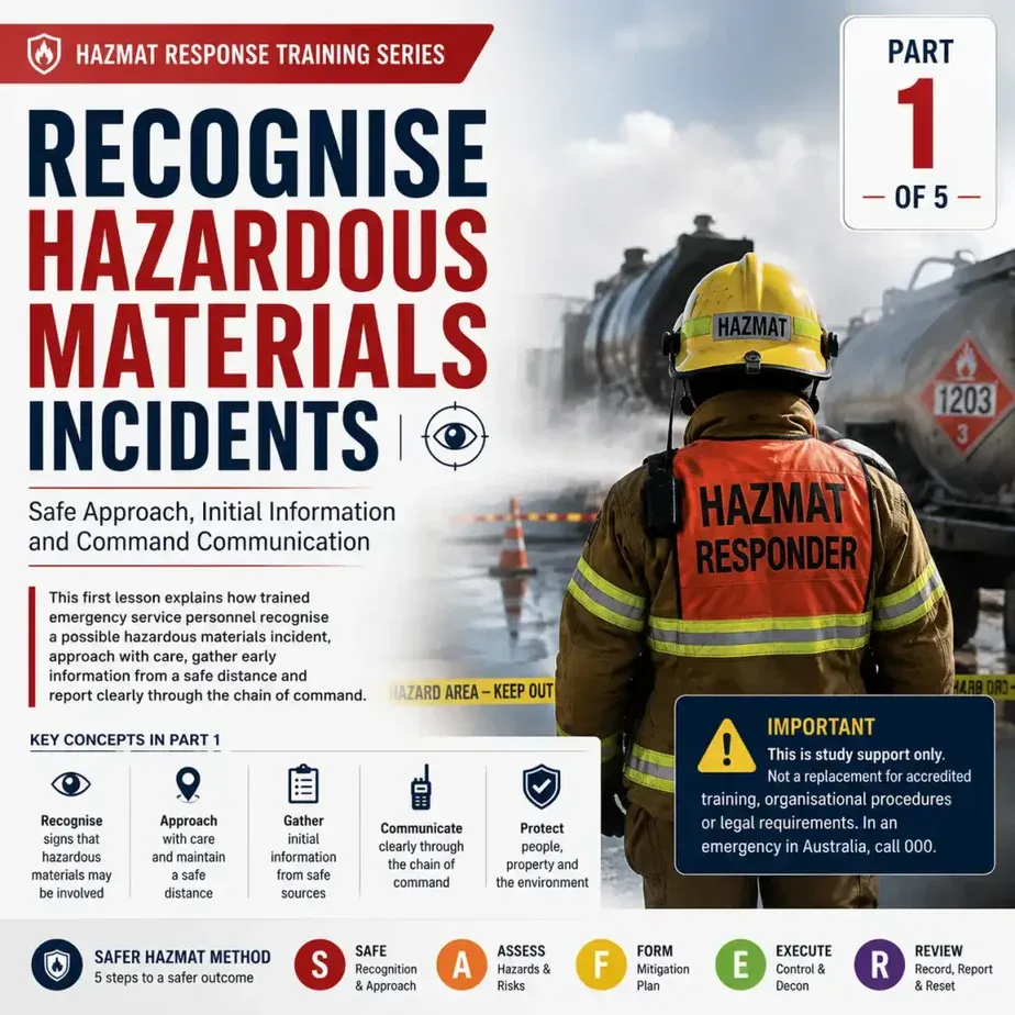 Recognise Hazardous Materials Incidents Part 1 of 5