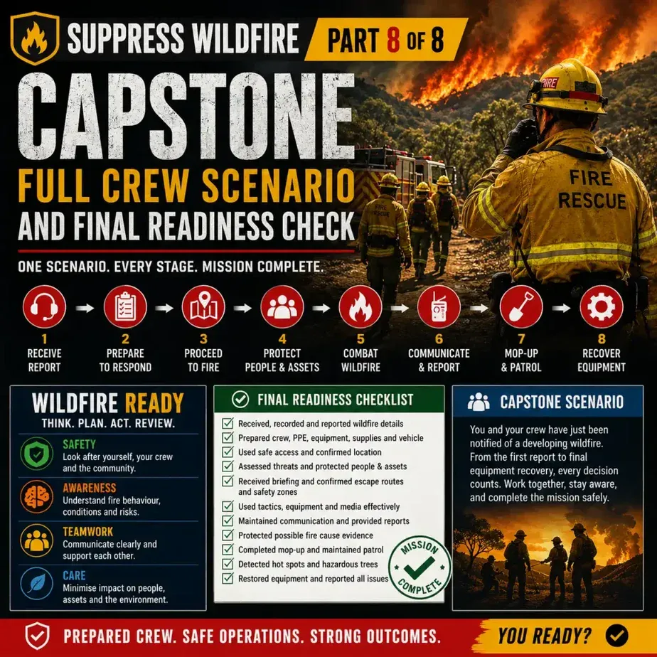 Suppress Wildfire Capstone, Part 8 of 8, Full Crew Scenario and Final Readiness Check